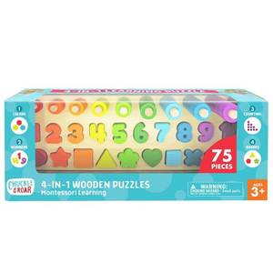 lot 55826 image: Chuckle & Roar Montessori Shapes & Numbers Learning Puzzle 76pc