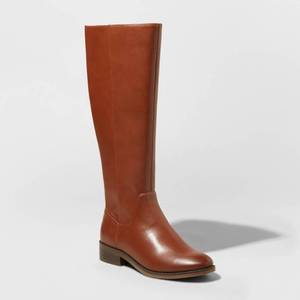 lot 55843 image: Womens Journee Collection Round Toe Buckle Detail Boots - Brown 8.5