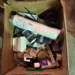 lot 55846 image: Miscellaneous box of make up and jewelry as-is