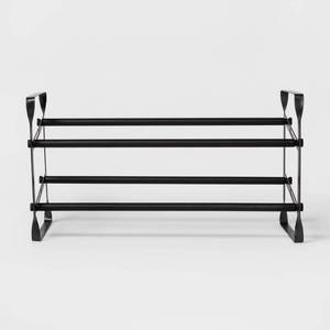 lot 55848 image: 2 Tier Expandable Shoe Rack Gunmetal - Room Essentials missing 1 screw