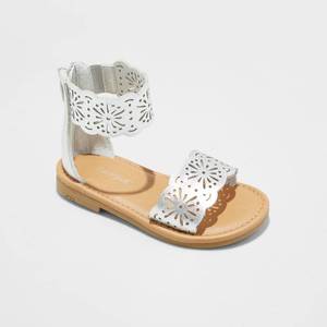 lot 55852 image: Toddler Girls Dara Two Piece Gladiator Sandals - Cat & Jack Silver 6, Green