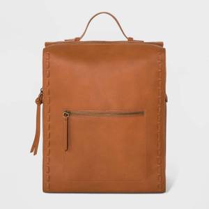 lot 55861 image: Whipstitch Square Backpack - Universal Thread Cognac, Red