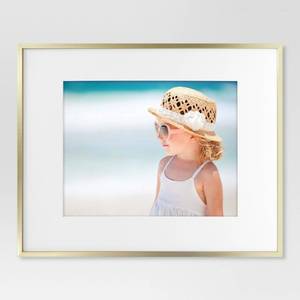 lot 55889 image: 16 x 20 Matted to 11 x 14 Thin Metal Gallery Frame Brass - Project 62