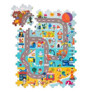 lot 55897 image: Land of B. Foam Floor Puzzle - Whimsy Land 12pc