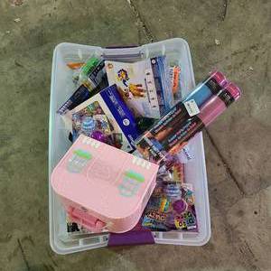lot 55907 image: Miscellaneous box of kids toys - stocking stuffers