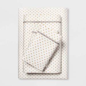 lot 55915 image: Cotton Percale Print Sheet Set (TwinTwin XL) Gold - Opalhouse