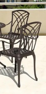 lot 55942 image: NUU GARDEN Cast Aluminum Patio Set of 2 Dining Chair for Yard Porch Balcony- Retail$538.99