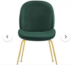 lot 55943 image: Art-Leon Beetle Design Velvet Dining Chair with Plated Golden Legs- Retail$129.49