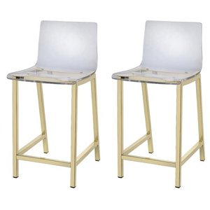 lot 55952 image: Counter And Bar Stools Fox Hill Trading Light Gold, Clear