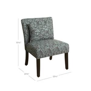 lot 55958 image: Parker Accent Chair with Pillow - Blue Graphite - HomePop
