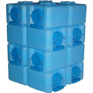 lot 55968 image: WaterBrick BPA Free 3.5-gallon Water Storage Container (Pack of 8) - Blue- Retail$128.99