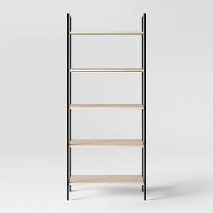 lot 68189 image: 72 5 Shelf Loring Ladder Bookshelf Vintage Oak - Project 62