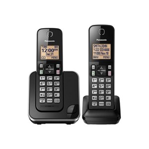 lot 68194 image: 2 Sets of Panasonic 2 Handset Cordless Phone - Black (KX-TGC352B)