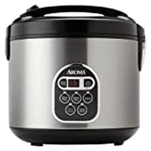 lot 68198 image: Aroma 20 Cup Digital Multicooker & Rice Cooker - Stainless Steel