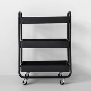 lot 68204 image: Wide Metal Cart With Wheels Black - Made By Design