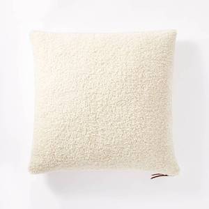 lot 68206 image: QTY 2 of Oversized Square Boucle Throw Pillow with Exposed Zipper Cream - Threshold designed with Studio McGee