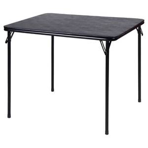 lot 68207 image: QTY of 2 34 x 34 Folding Table Black - Plastic Dev Group