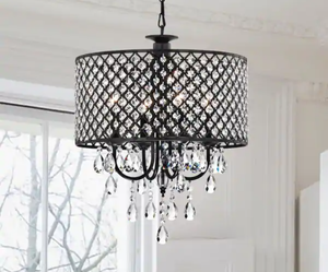 lot 68245 image: Pluto Crystal 4-light Dimmable Drum Chandelier