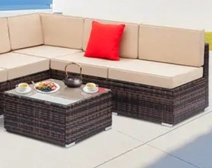 lot 68262 image: Gereja Table and One end piece only by Havenside Home- Retail$729.99 - glass top is broke to table