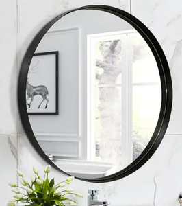 lot 68269 image: Copper Grove Socorro 30-inch Round Deep Metal Frame Wall Mirror - Black