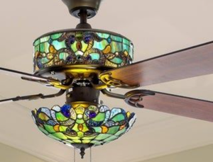 lot 68270 image: Copper Grove Guasipati 52-inch Tiffany-style Magna Carta Ceiling Fan - 52L x 52W x 16.5 - 52L x 52W x 16.5- Retail$297.49