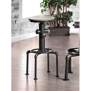 lot 68276 image: Furniture Of America Foskey Fire Hydrant Style Round Swivel Bar Stool Set Of 2