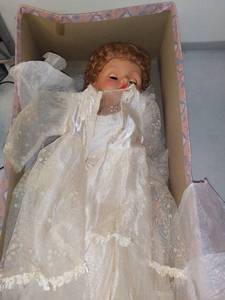 lot 4938 image: Large Doll With Functional Eyes And Wedding Dress