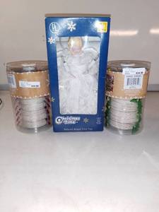 lot 4990 image: Lot Of 3 Christmas Accessories Deluxe 10 Light Angel And Pair Of String Lights