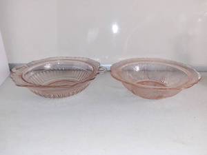 lot 4992 image: Two Pink Depression Glass Bowls