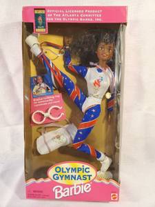 lot 7970 image: Olympic Gymnast Barbie. Original Box 1995