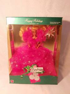 lot 7985 image: 1990 Happy Holidays Barbie Doll Special Edition 4098 Retirement Sale