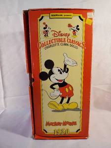lot 9891 image: Applause Presents Disney Collectible Classics Charlotte Clark Dolls Minnie Mouse 1930 Doll Number 03246 with Certificate