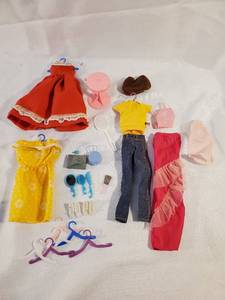 lot 9894 image: Lot of Vintage Jordache Barbie Clothes and Accessories