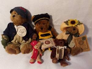 lot 9905 image: Lot of 5 Various Sizes Boyds Bears The Head Bean Collection with Originals Tag