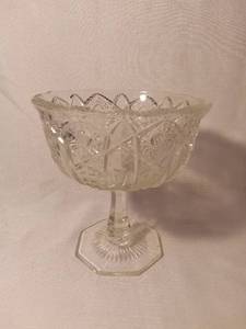 lot 9910 image: Crystal Etched Candy Dish