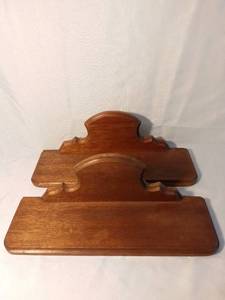 lot 9961 image: Lot of 2 Wooden Shelves Hancrafted by Bill Ferguson