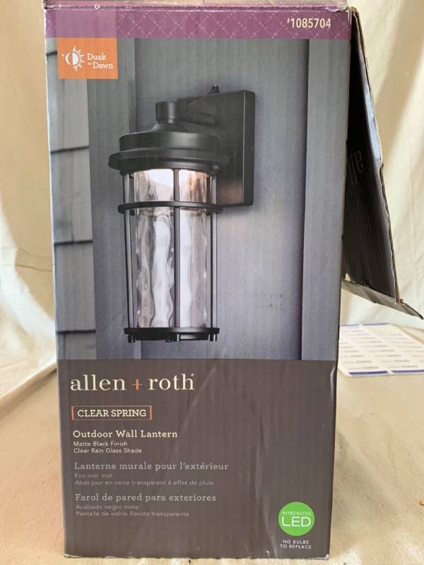 allen + roth Clear Spring 13.5-in H Black LED Outdoor Wall Light allen + roth Clear Spring 13.5-in H Black LED Outdoor Wall Light
