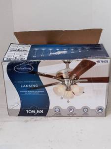 lot 3 image: Harbor Breeze 42-in Brushed Nickel Led Indoor Ceiling Fan W Light Kit (5-blade)