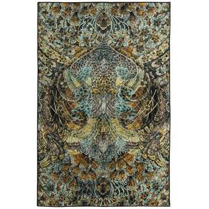 lot 5 image: Mohawk Home Prismatic Lova Gold Contemporary Abstract Precision Printed Area Rug, 5x8, Brown & Gold