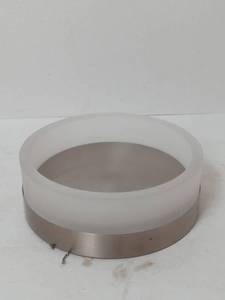 lot 18 image: Allen Roth Lynnpark 7in Brushed Nickel Moderncontemporary Led Flush Mount Light