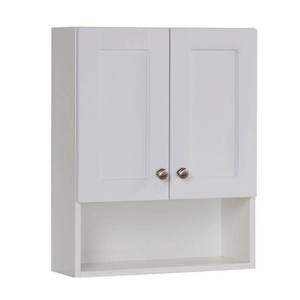 lot 25 image: Glacier Bay Del Mar 21 in. W x 26 in. H x 8 in. D Over the Toilet Bathroom Storage Wall Cabinet in White