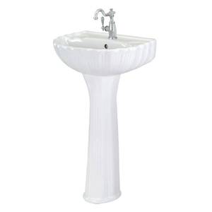 lot 44 image: Foremost Group FL-08A-W Brielle Pedestal Sink Combo in White