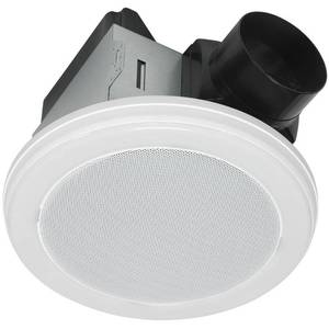 lot 78 image: Home Netwerks Decorative White 80 CFM Ceiling Mount Bluetooth Stereo Speaker Bathroom Exhaust Fan with LED Light