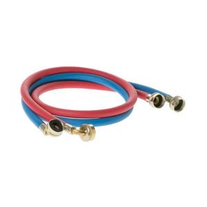 lot 229 image: GE 4 ft. Universal (1 Blue and 1 Red) Rubber Washer Hoses (2-Pack)