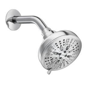 lot 244 image: MOEN HydroEnergetix 8-Spray 5 in. Single Wall Mount Fixed Adjustable Shower Head in Chrome, Grey