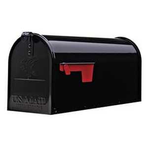 lot 260 image: Gibraltar Elite Medium, Galvanized Steel, Black Post Mount Mailbox