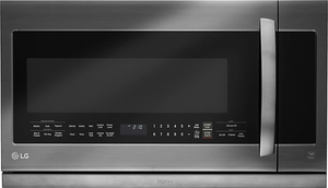 lot 109 image: LG - 2.2 Cu. Ft. ExtendaVent 2.0 Over-the-Range Microwave with Sensor Cooking - PrintProof Black Stainless Steel