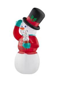 lot 110 image: 6 ft. Animated Inflatable Shivering Snowman with Ugly Sweater