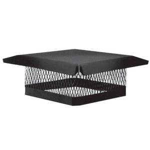 lot 114 image: Master Flow 13 in. x 13 in. Galvanized Steel Fixed Chimney Cap in Black-NEW READ