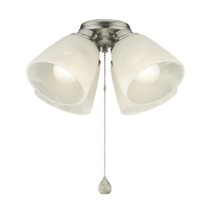 lot 115 image: Harbor Breeze 4-Light Brushed Nickel Ceiling Fan Light Kit with Smart Twist and Alabaster Glass or Shade